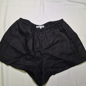 Reformation Linen black women shorts Drawstring pull-on size S